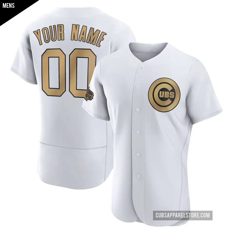 Men's Chicago Cubs ＃00 Custom Game White Authentic 2022 All-Star Jersey