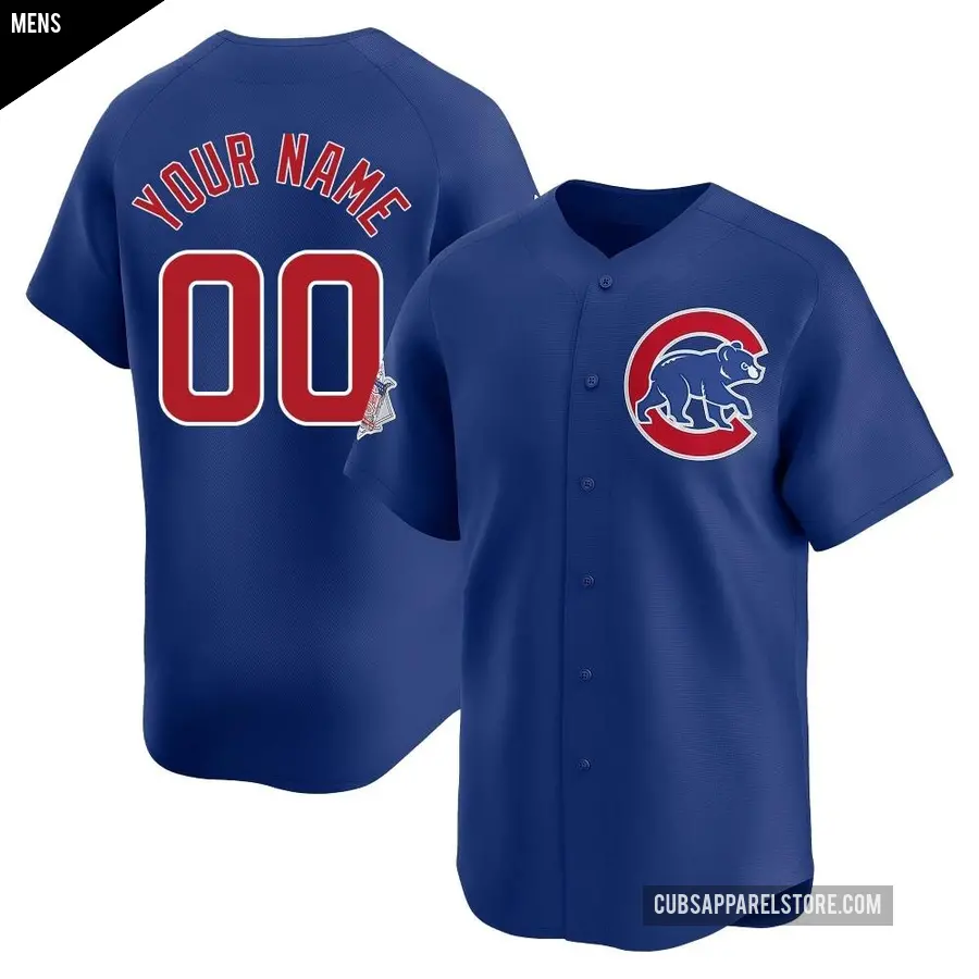 Men's Chicago Cubs ＃00 Custom Limited Royal Alternate Jersey