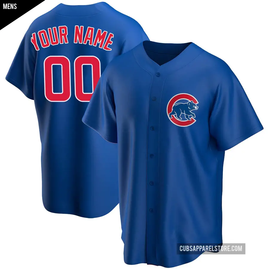 Men's Chicago Cubs ＃00 Custom Replica Royal Alternate Jersey