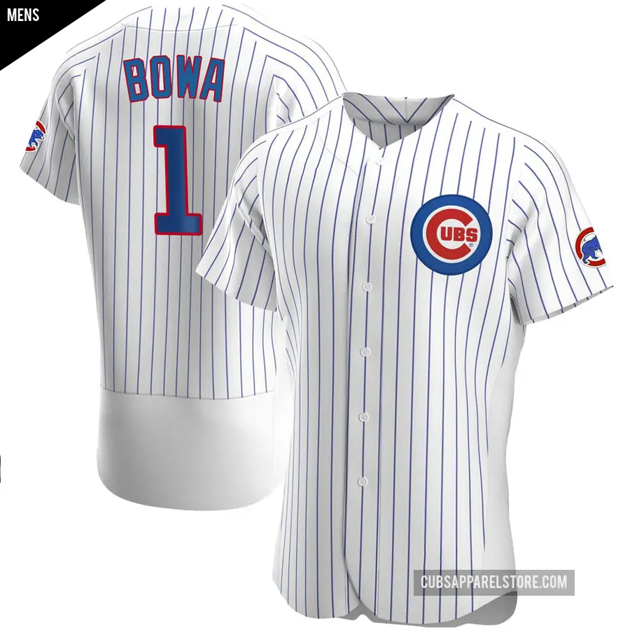 Men's Chicago Cubs ＃1 Larry Bowa Authentic White Home Jersey