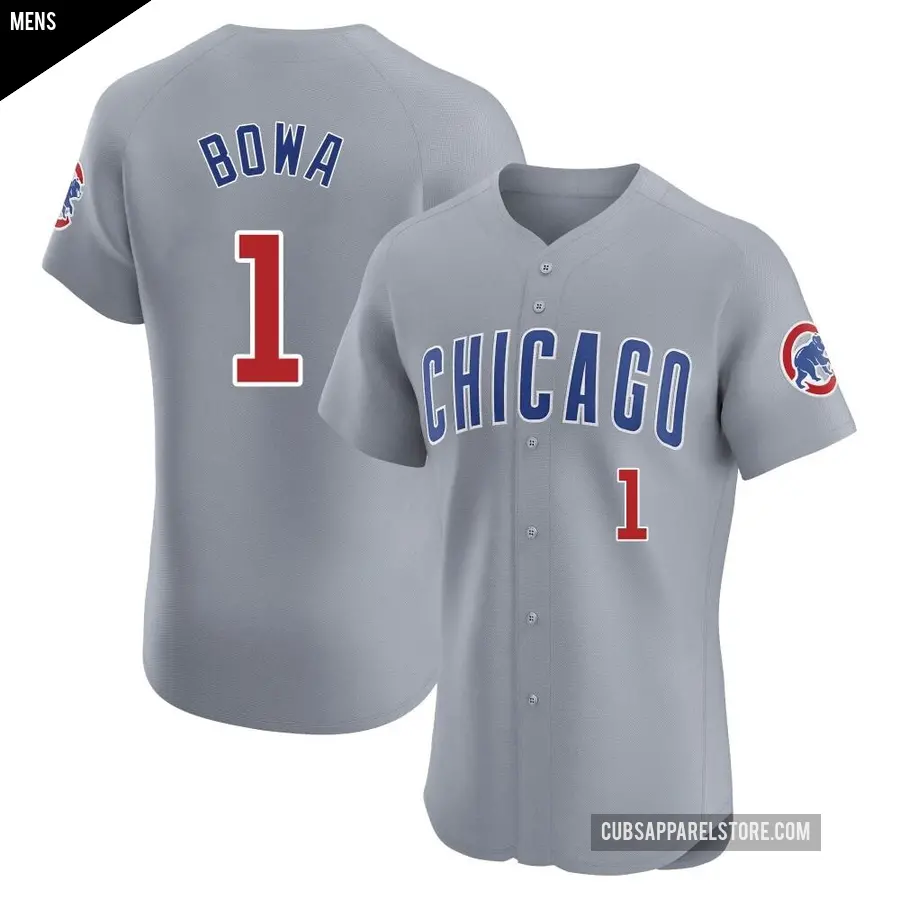 Men's Chicago Cubs ＃1 Larry Bowa Elite Gray Road Jersey