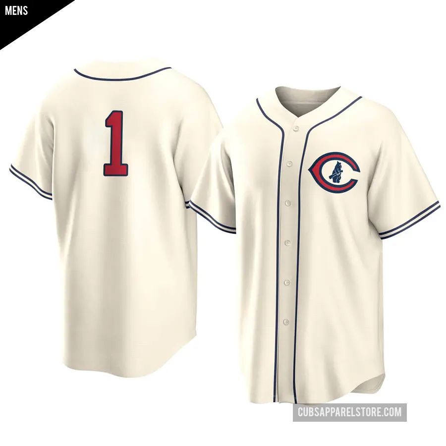 Men's Chicago Cubs ＃1 Larry Bowa Replica Cream 2022 Field Of Dreams Jersey