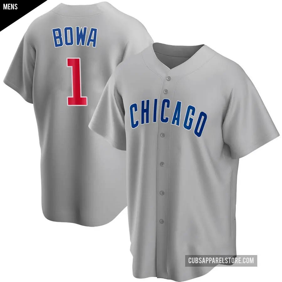 Men's Chicago Cubs ＃1 Larry Bowa Replica Gray Road Jersey