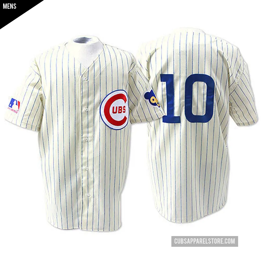 Men's Chicago Cubs ＃10 Ron Santo Replica Cream 1969 Throwback Jersey