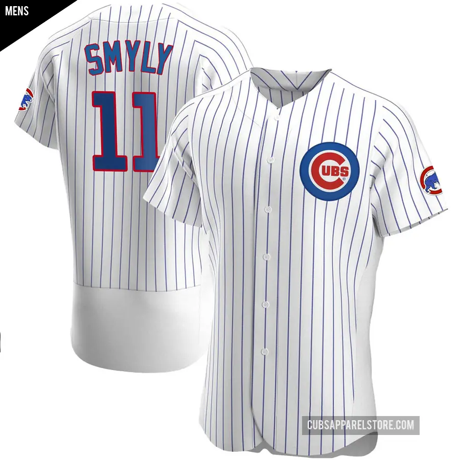 Men's Chicago Cubs ＃11 Drew Smyly Authentic White Home Jersey