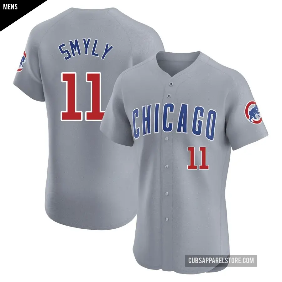 Men's Chicago Cubs ＃11 Drew Smyly Elite Gray Road Jersey