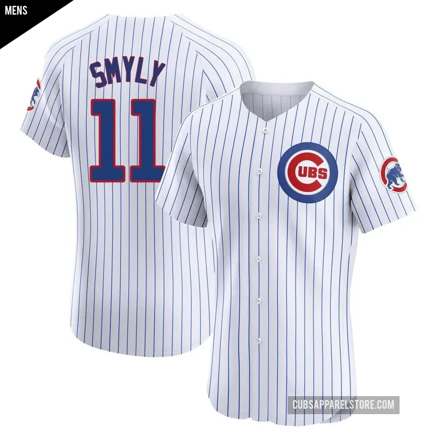 Men's Chicago Cubs ＃11 Drew Smyly Elite White Home Jersey