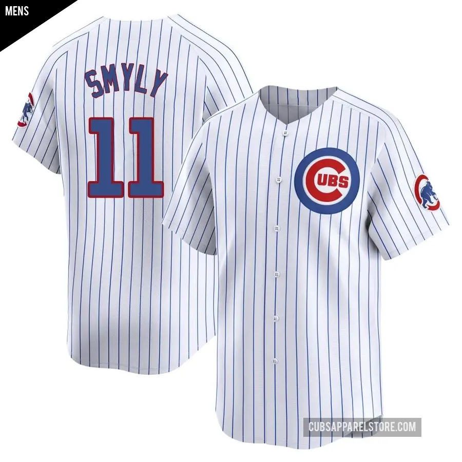 Men's Chicago Cubs ＃11 Drew Smyly Limited White Home Jersey