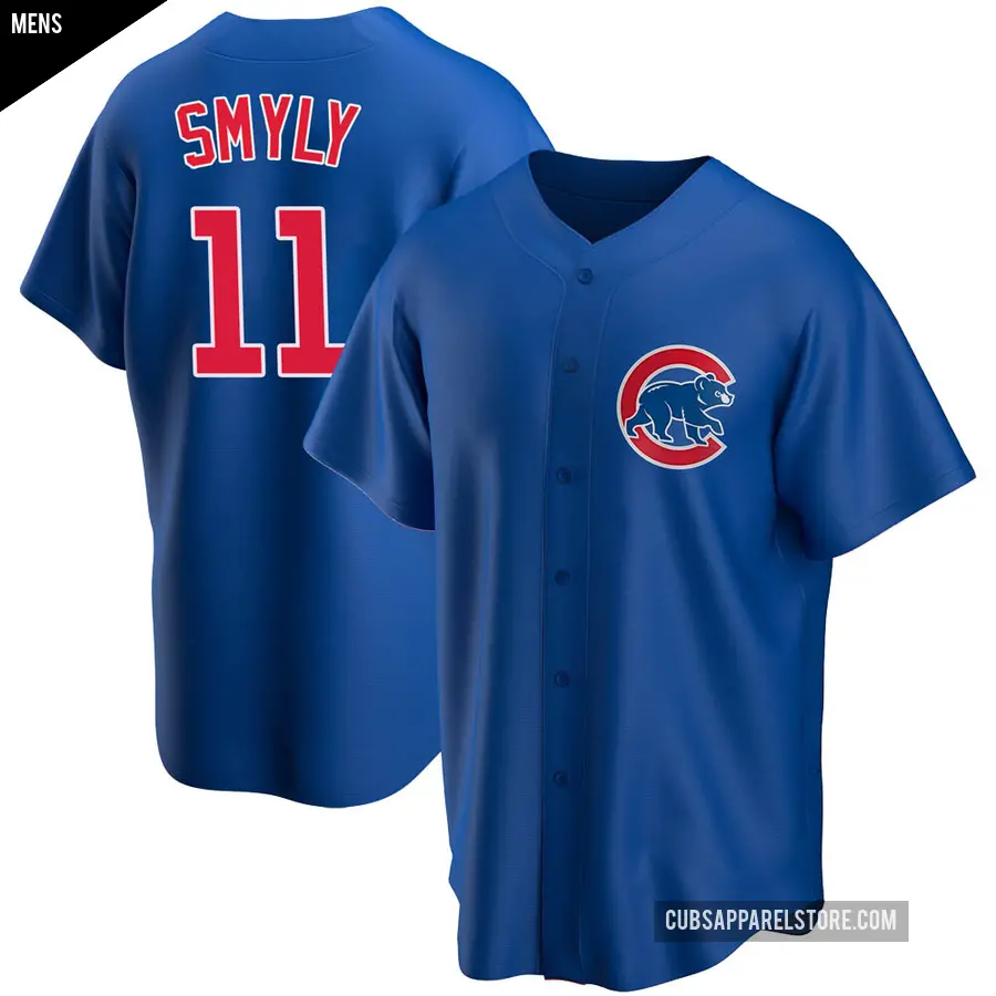 Men's Chicago Cubs ＃11 Drew Smyly Replica Royal Alternate Jersey