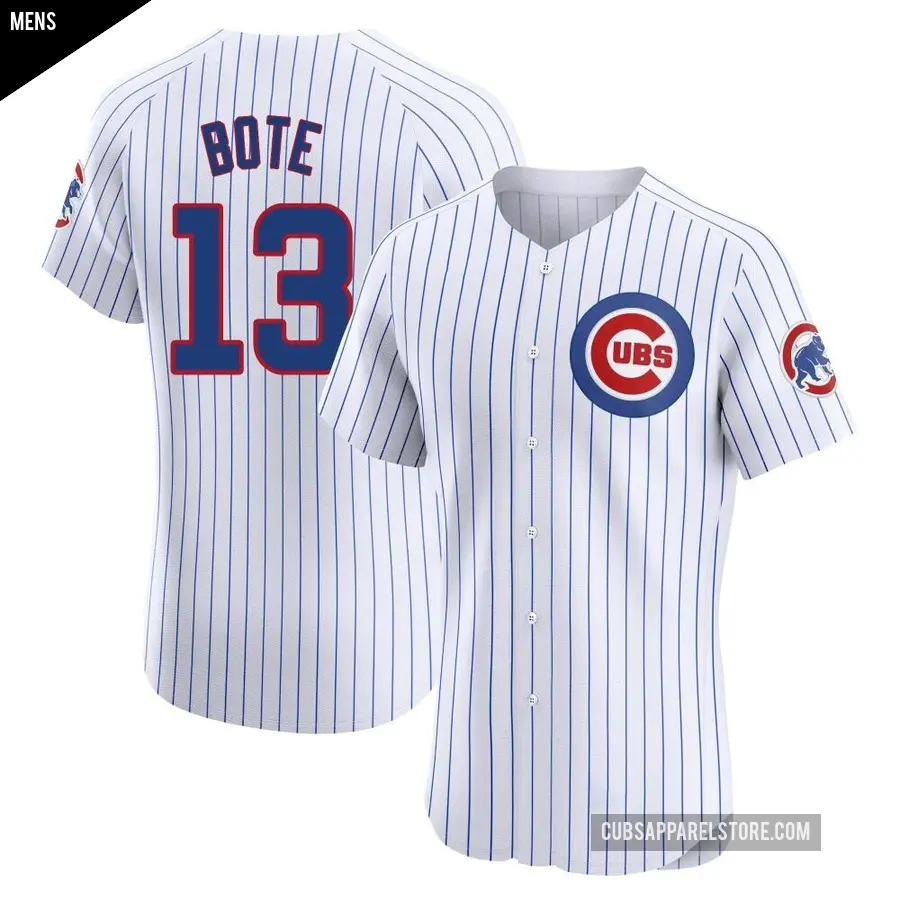 Men's Chicago Cubs ＃13 David Bote Elite White Home Jersey