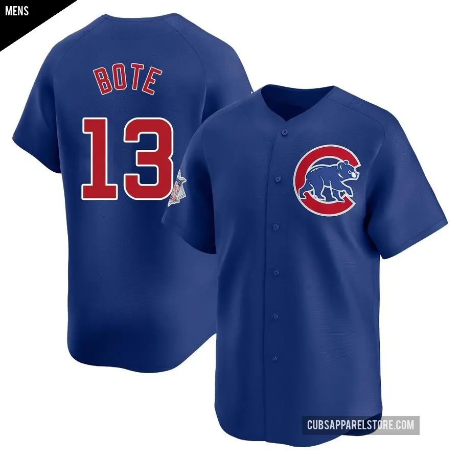 Men's Chicago Cubs ＃13 David Bote Limited Royal Alternate Jersey