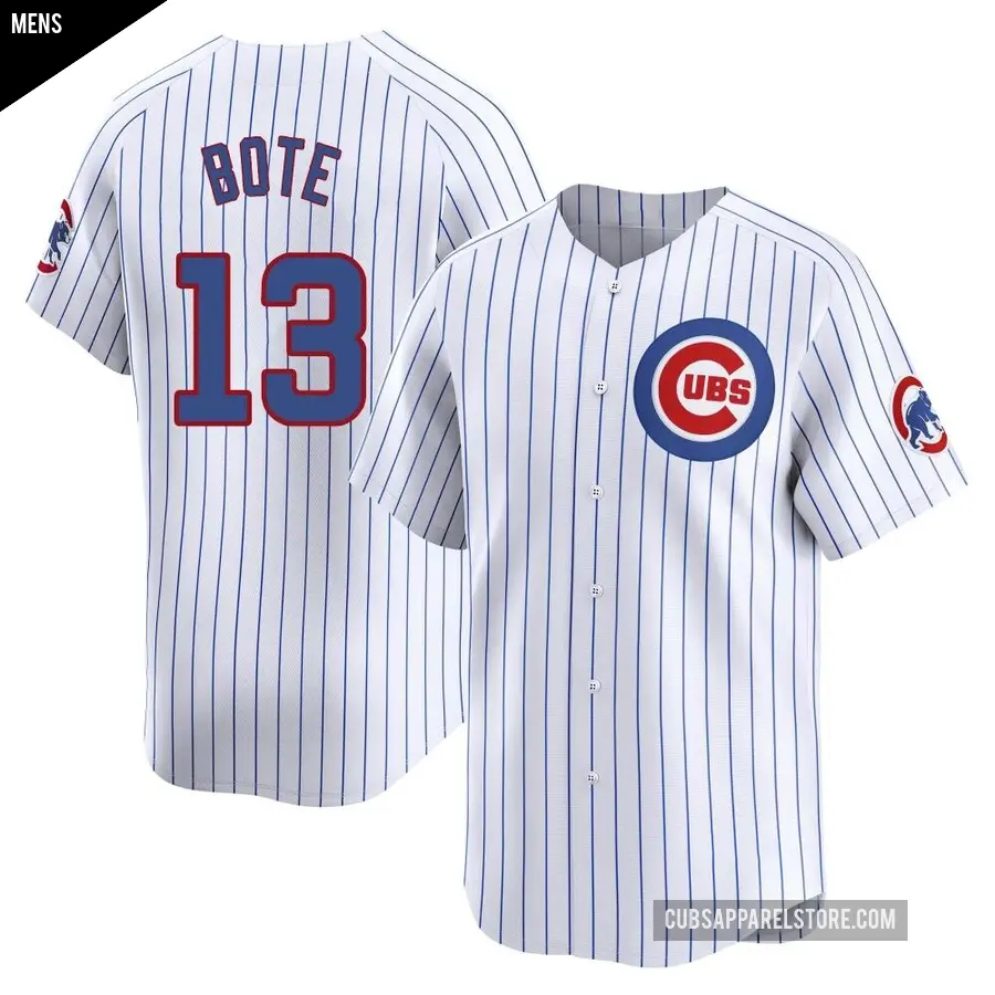 Men's Chicago Cubs ＃13 David Bote Limited White Home Jersey