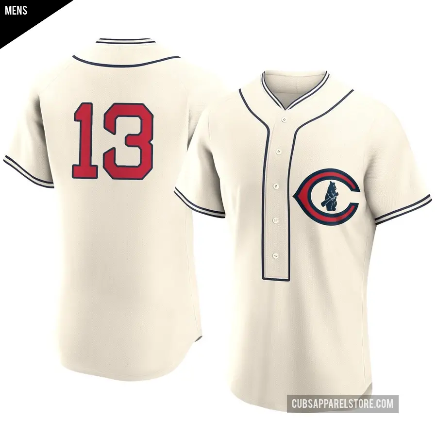 Men's Chicago Cubs ＃13 Kevin Alcantara Authentic Cream 2022 Field Of Dreams Jersey