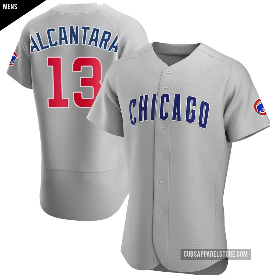 Men's Chicago Cubs ＃13 Kevin Alcantara Authentic Gray Road Jersey