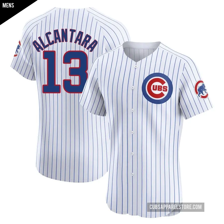 Men's Chicago Cubs ＃13 Kevin Alcantara Elite White Home Jersey