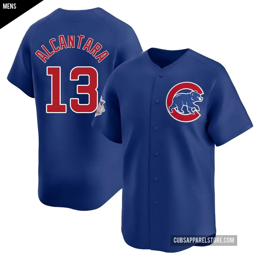 Men's Chicago Cubs ＃13 Kevin Alcantara Limited Royal Alternate Jersey