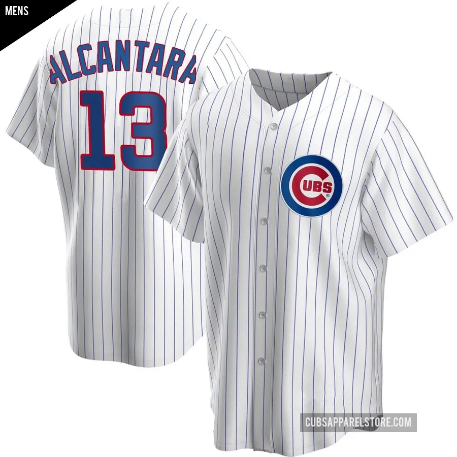 Men's Chicago Cubs ＃13 Kevin Alcantara Replica White Home Jersey