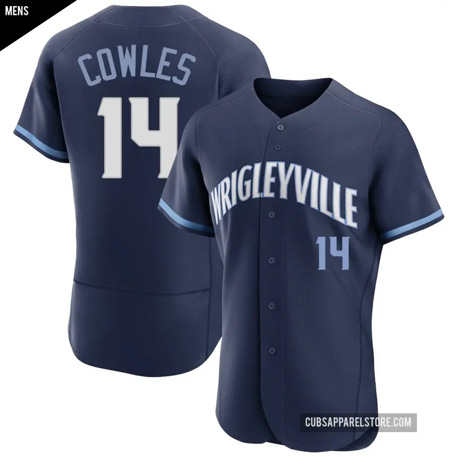 Men's Chicago Cubs ＃14 Benjamin Cowles Authentic Navy 2021 City Connect Jersey