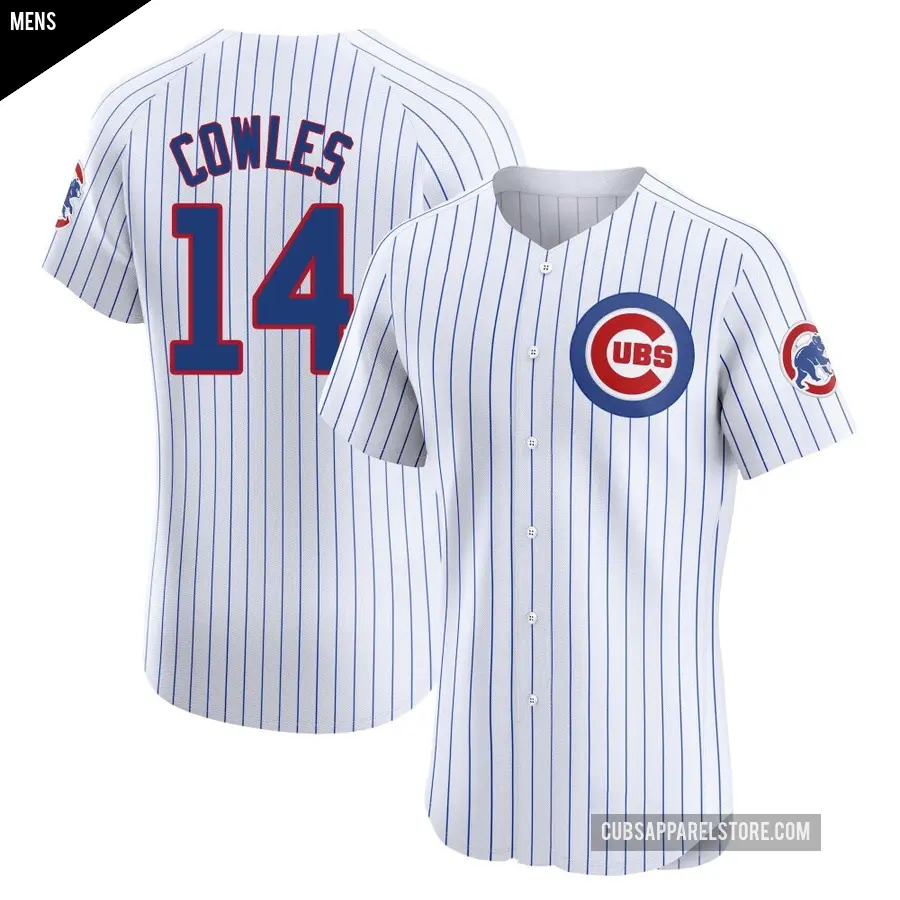 Men's Chicago Cubs ＃14 Benjamin Cowles Elite White Home Jersey