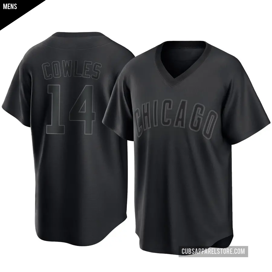 Men's Chicago Cubs ＃14 Benjamin Cowles Replica Black Pitch Fashion Jersey