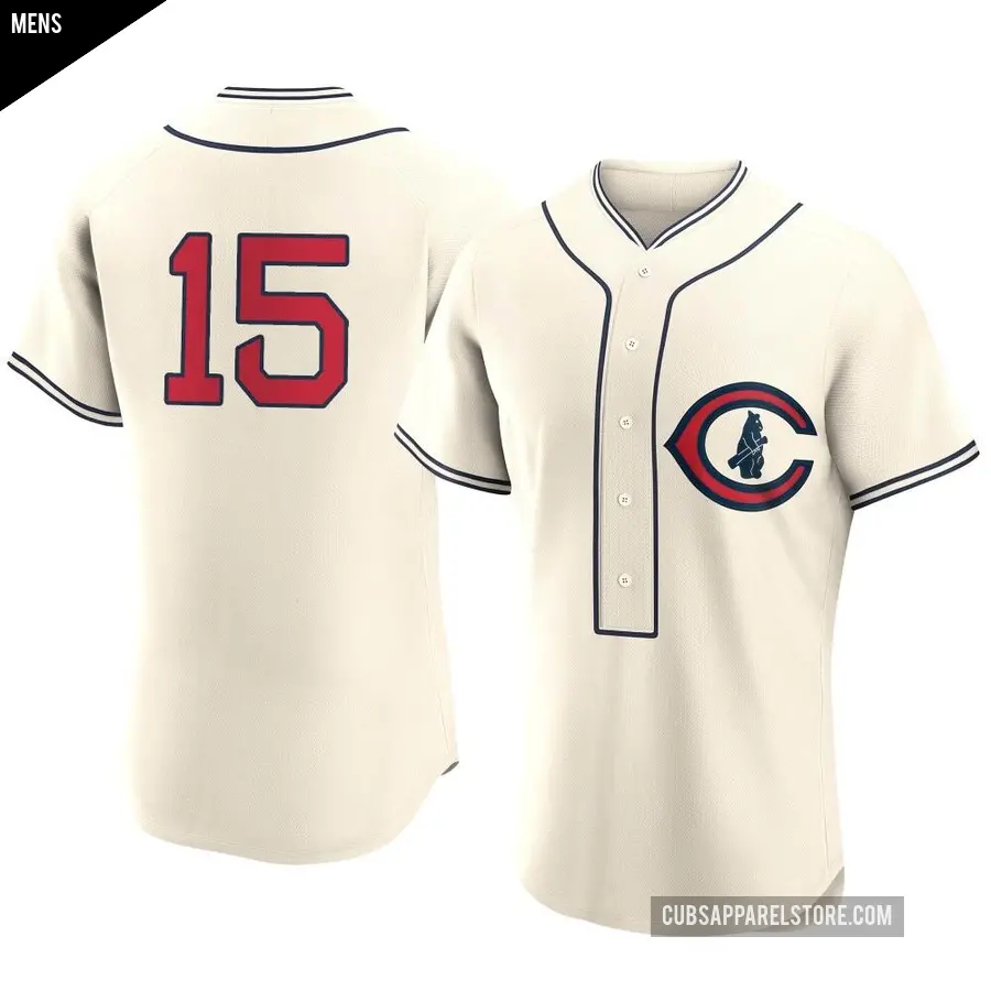 Men's Chicago Cubs ＃15 Yan Gomes Authentic Cream 2022 Field Of Dreams Jersey