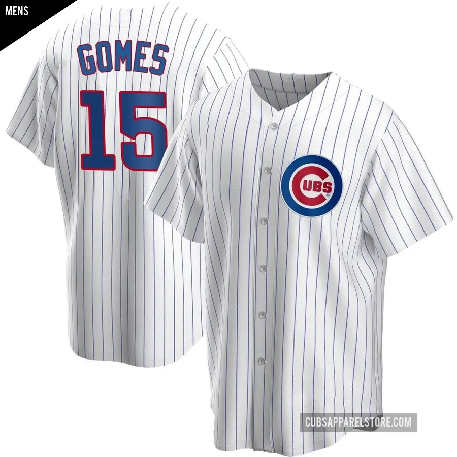 Men's Chicago Cubs ＃15 Yan Gomes Replica White Home Jersey