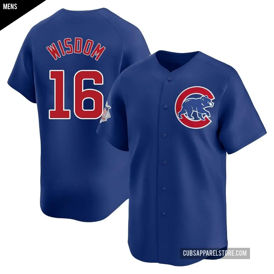 Men's Chicago Cubs ＃16 Patrick Wisdom Limited Royal Alternate Jersey