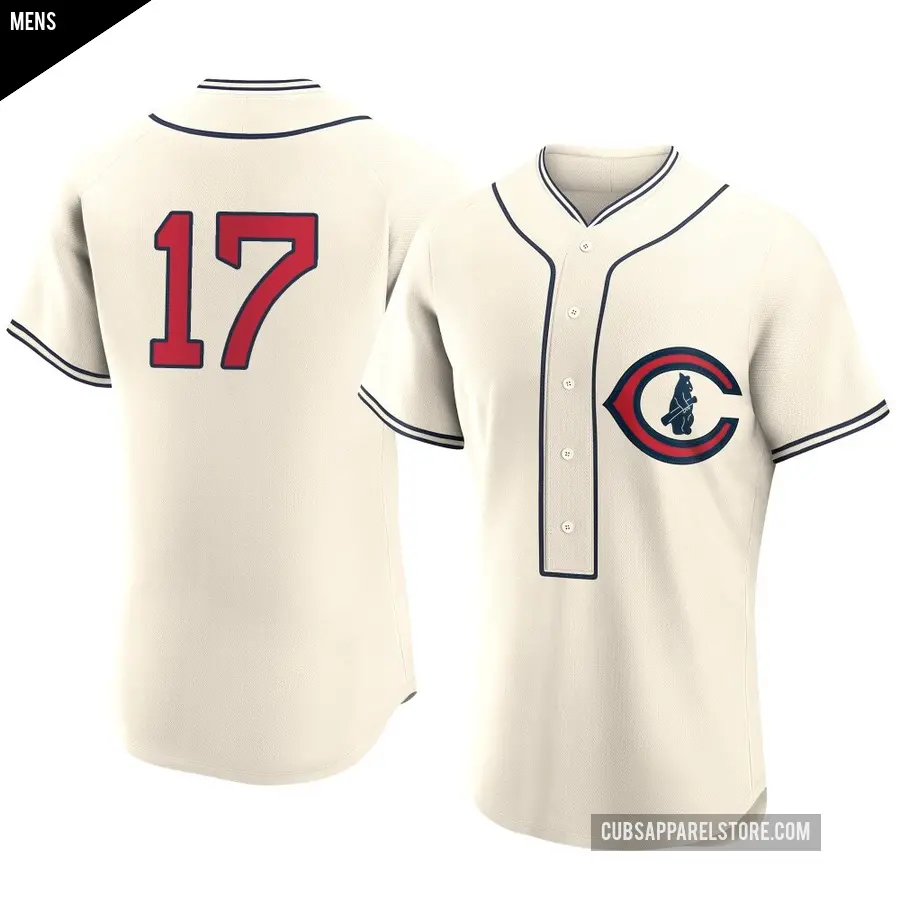 Men's Chicago Cubs ＃17 Vidal Brujan Authentic Cream 2022 Field Of Dreams Jersey