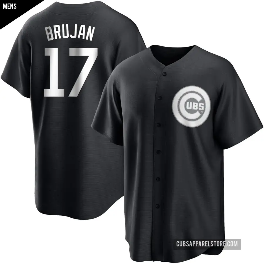 Men's Chicago Cubs ＃17 Vidal Brujan Replica Black/White Jersey