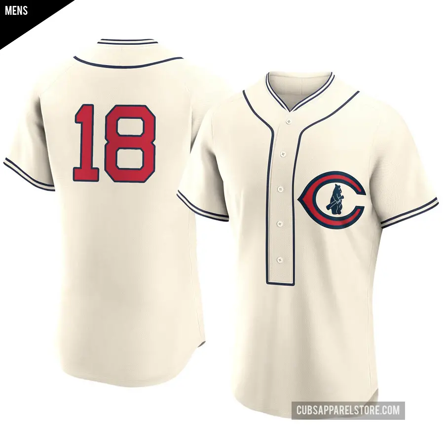 Men's Chicago Cubs ＃18 Frank Schwindel Authentic Cream 2022 Field Of Dreams Jersey