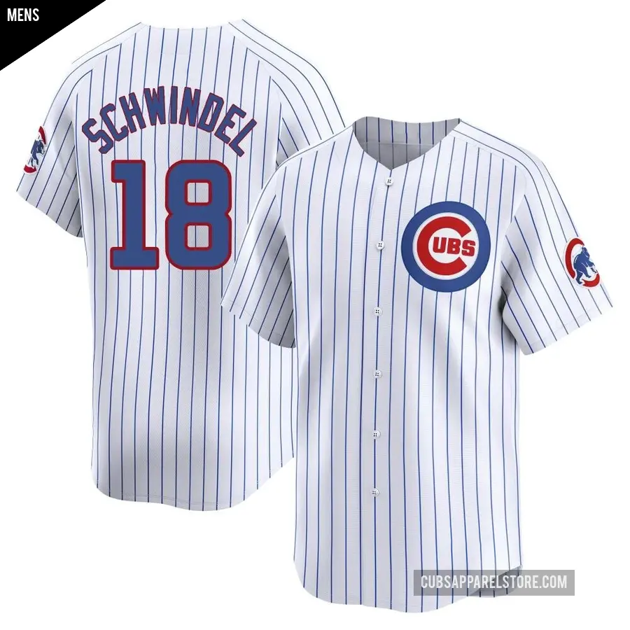 Men's Chicago Cubs ＃18 Frank Schwindel Limited White Home Jersey