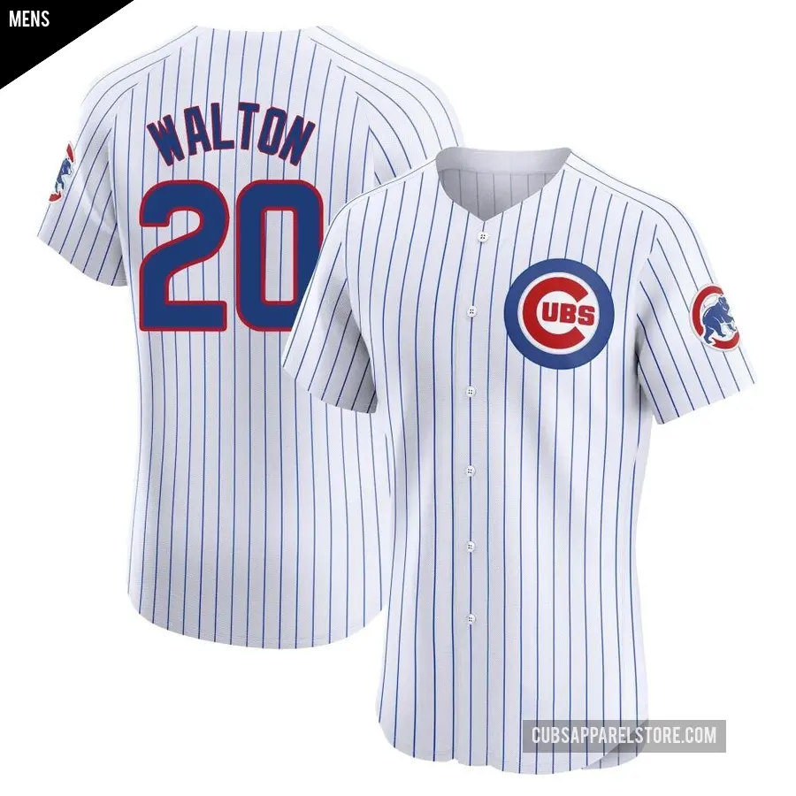 Men's Chicago Cubs ＃20 Jerome Walton Elite White Home Jersey