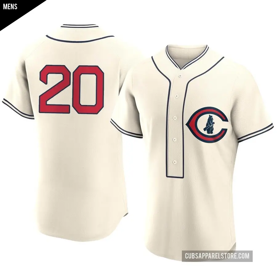 Men's Chicago Cubs ＃20 Miles Mastrobuoni Authentic Cream 2022 Field Of Dreams Jersey