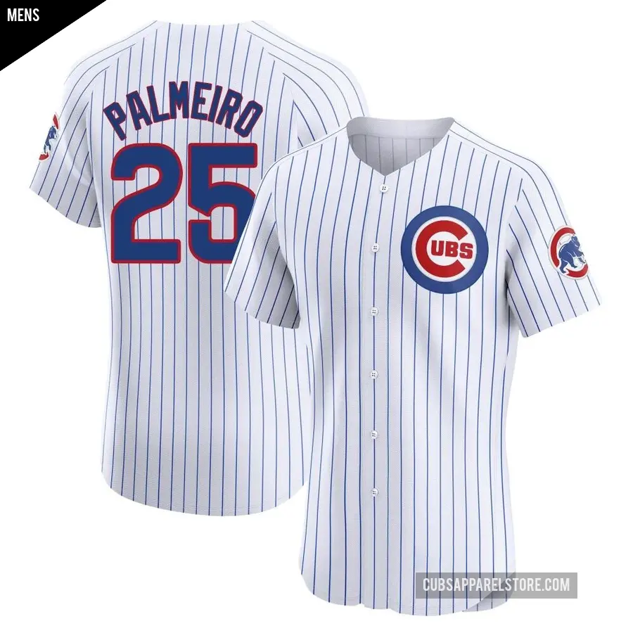 Men's Chicago Cubs ＃25 Rafael Palmeiro Elite White Home Jersey