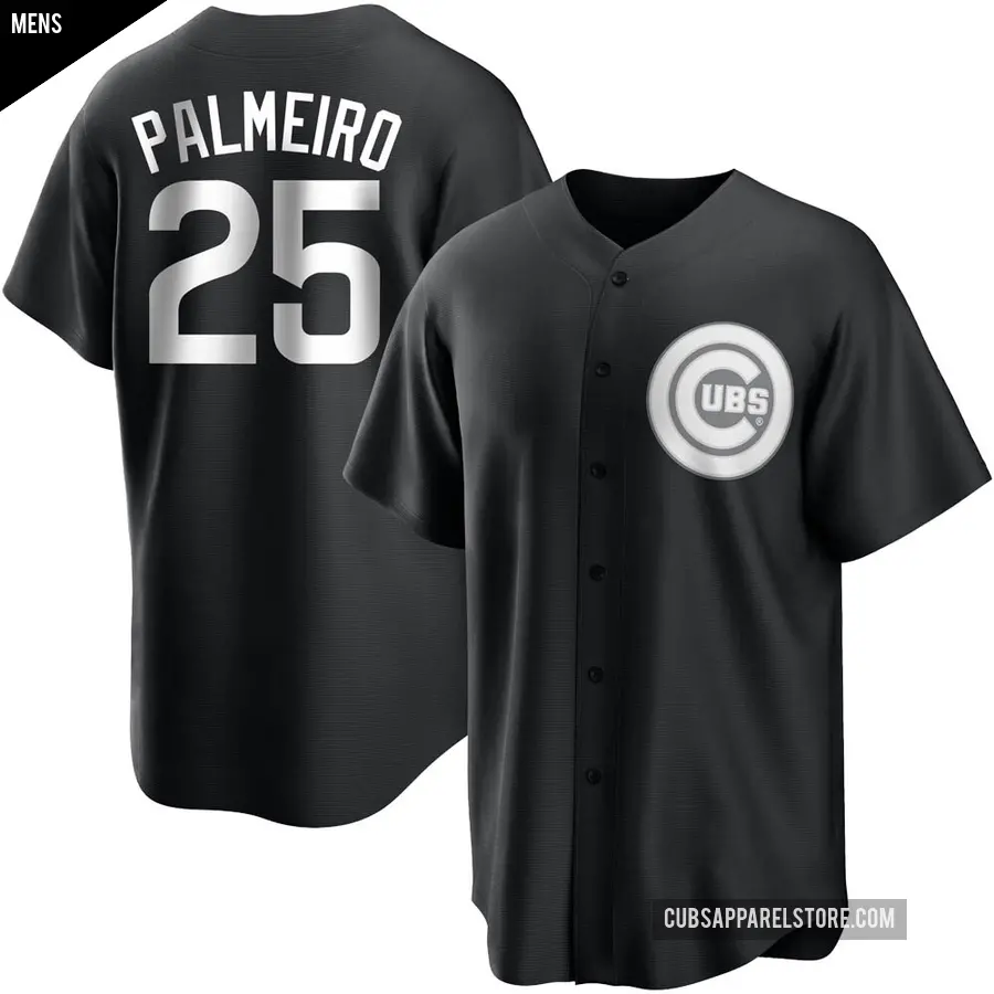 Men's Chicago Cubs ＃25 Rafael Palmeiro Replica Black/White Jersey