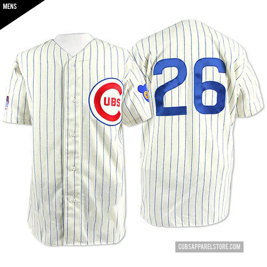 Men's Chicago Cubs ＃26 Billy Williams Authentic Cream 1969 Throwback Jersey