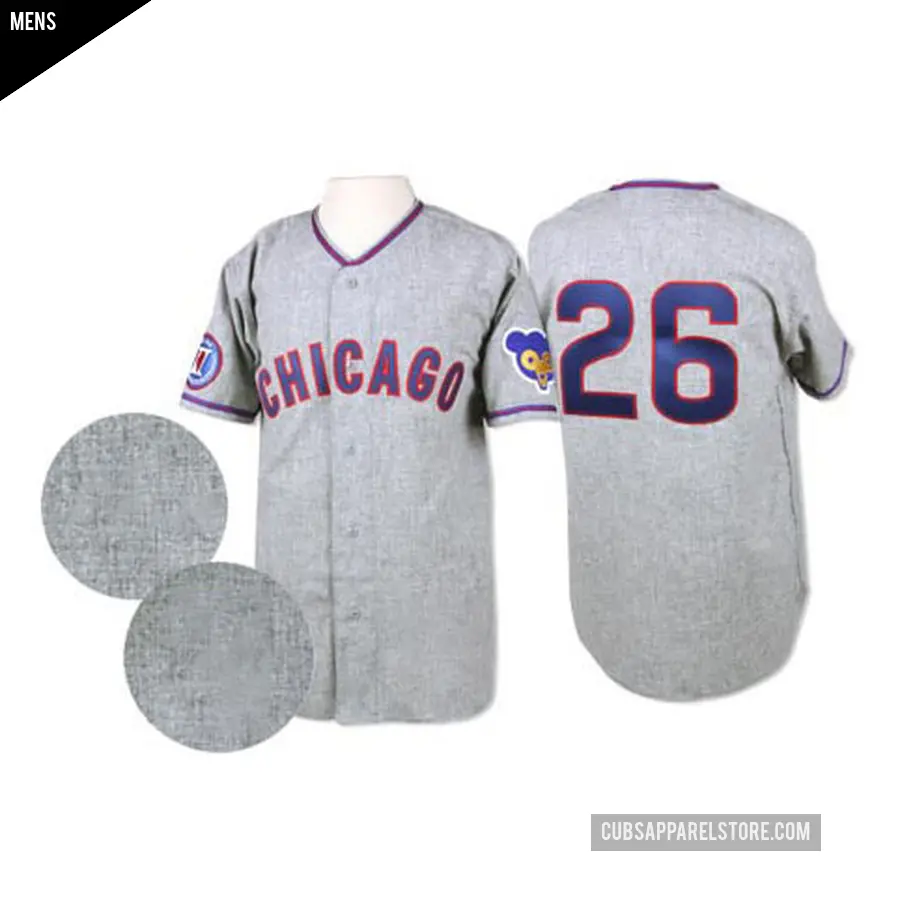 Men's Chicago Cubs ＃26 Billy Williams Authentic Grey 1968 Throwback Jersey