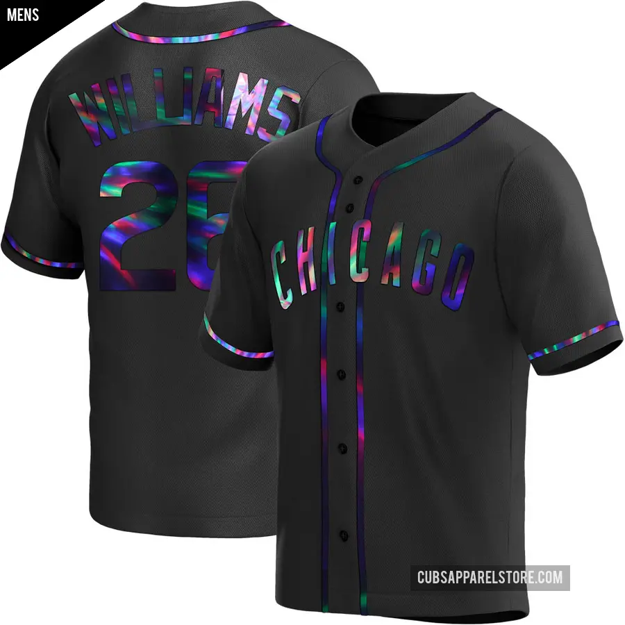 Men's Chicago Cubs ＃26 Billy Williams Replica Black Holographic Alternate Jersey