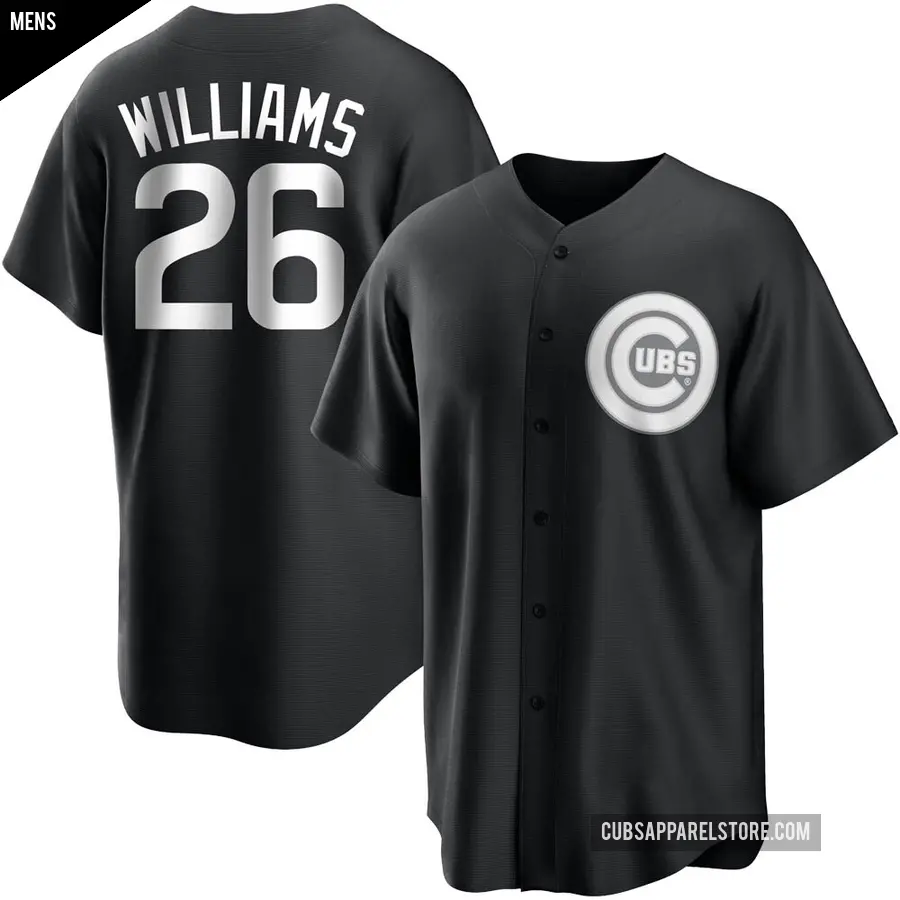 Men's Chicago Cubs ＃26 Billy Williams Replica Black/White Jersey