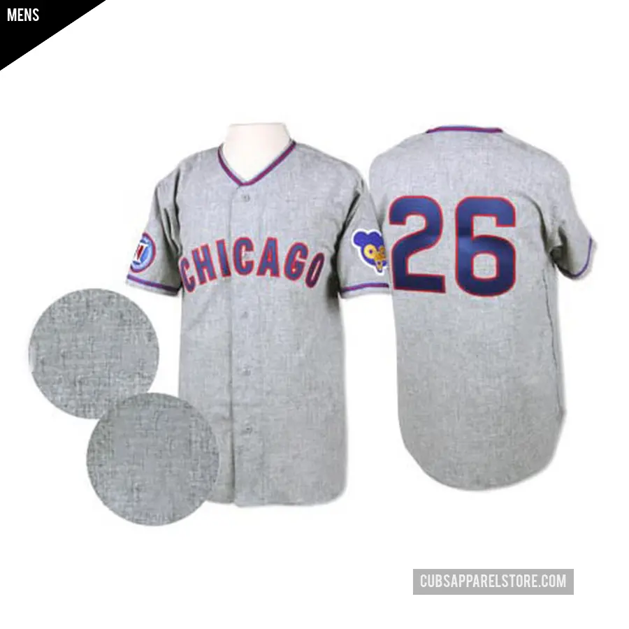 Men's Chicago Cubs ＃26 Billy Williams Replica Grey 1968 Throwback Jersey