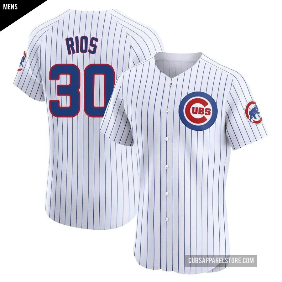 Men's Chicago Cubs ＃30 Edwin Rios Elite White Home Jersey