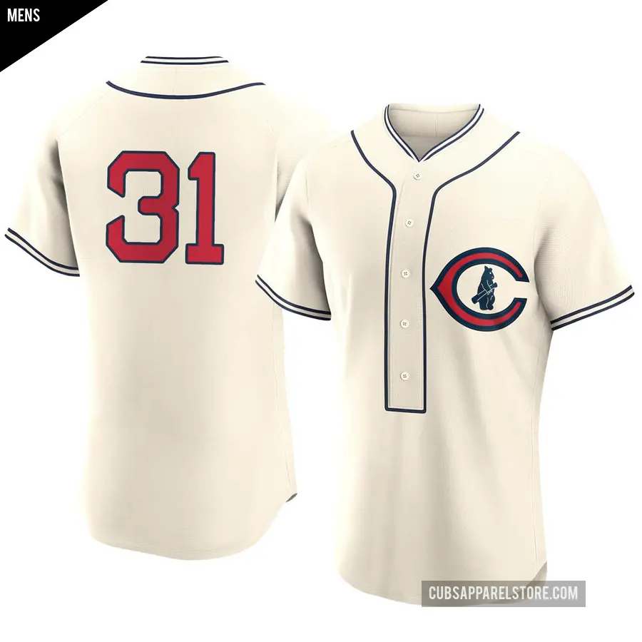 Men's Chicago Cubs ＃31 Greg Maddux Authentic Cream 2022 Field Of Dreams Jersey