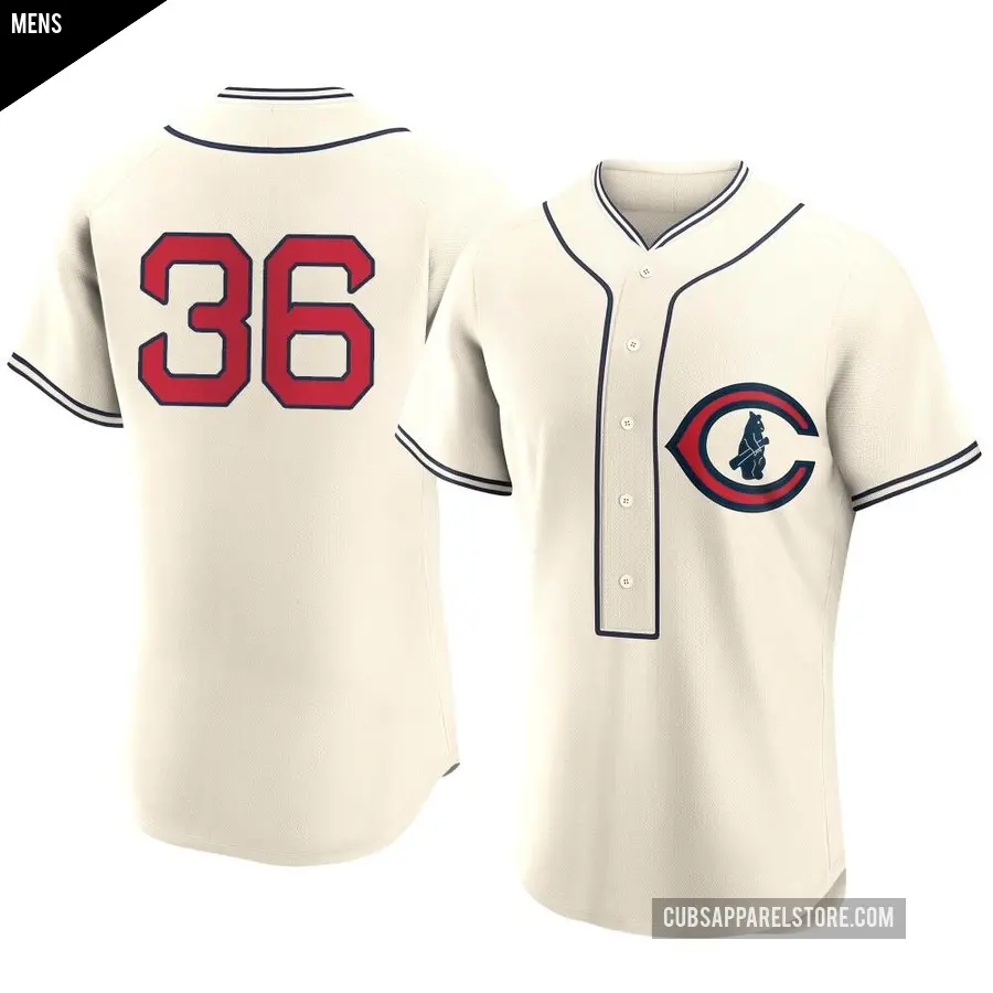 Men's Chicago Cubs ＃36 Jordan Wicks Authentic Cream 2022 Field Of Dreams Jersey