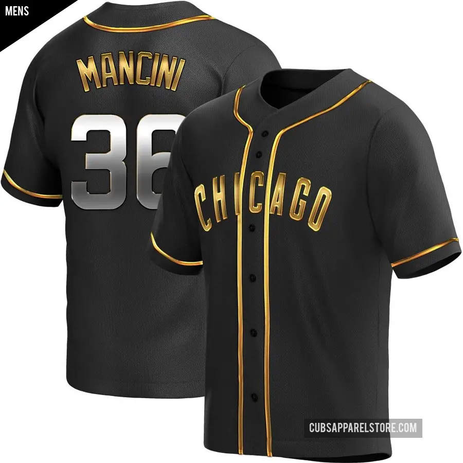 Men's Chicago Cubs ＃36 Trey Mancini Replica Gold Black en Alternate Jersey