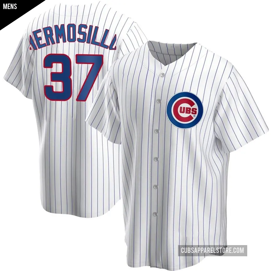 Men's Chicago Cubs ＃37 Michael Hermosillo Replica White Home Jersey