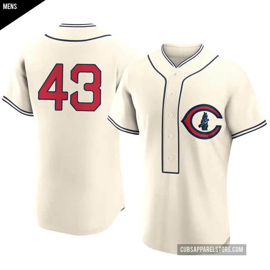 Men's Chicago Cubs ＃43 Dennis Eckersley Authentic Cream 2022 Field Of Dreams Jersey