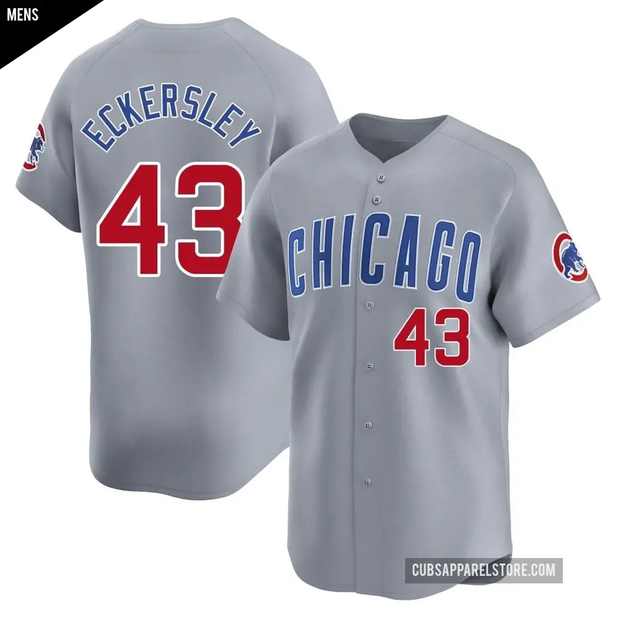 Men's Chicago Cubs ＃43 Dennis Eckersley Limited Gray Road Jersey