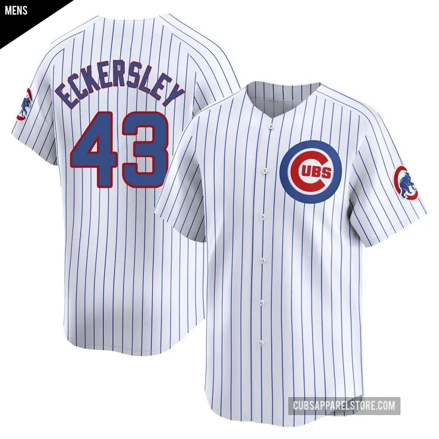 Men's Chicago Cubs ＃43 Dennis Eckersley Limited White Home Jersey