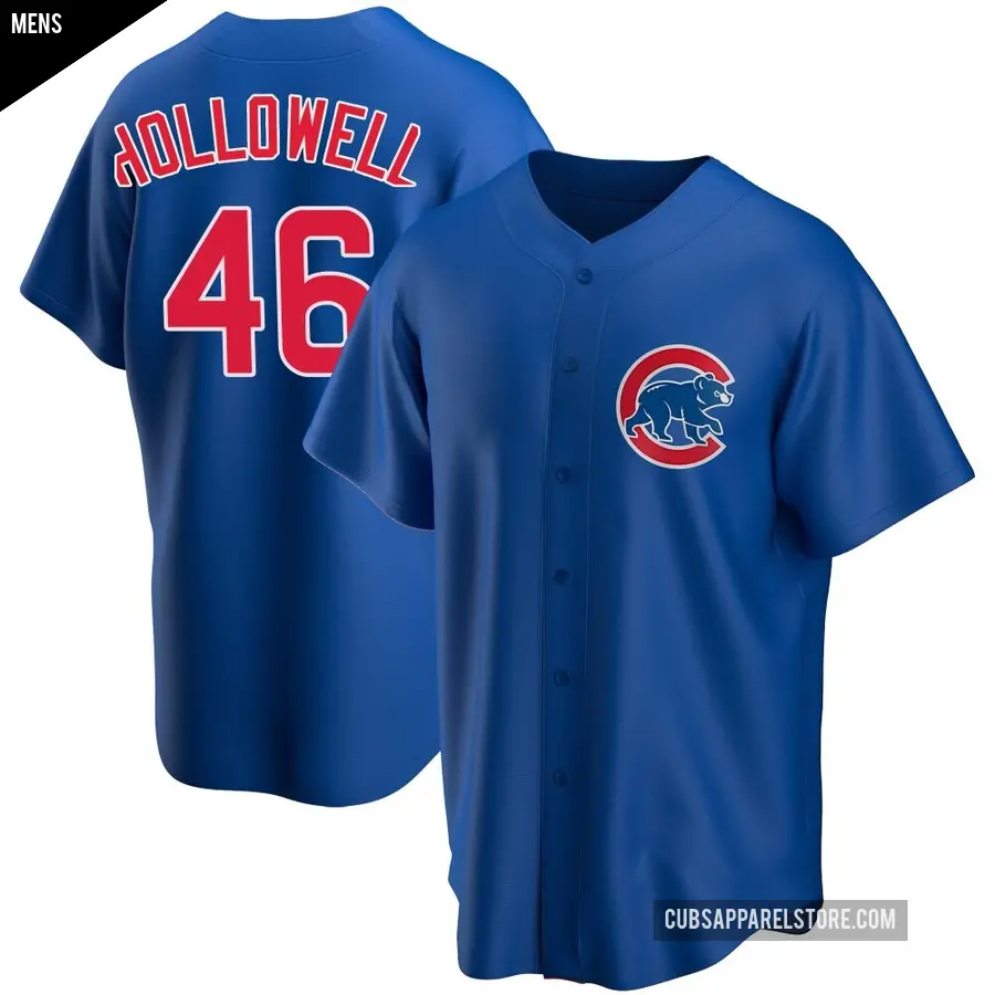 Men's Chicago Cubs ＃46 Gavin Hollowell Replica Royal Alternate Jersey