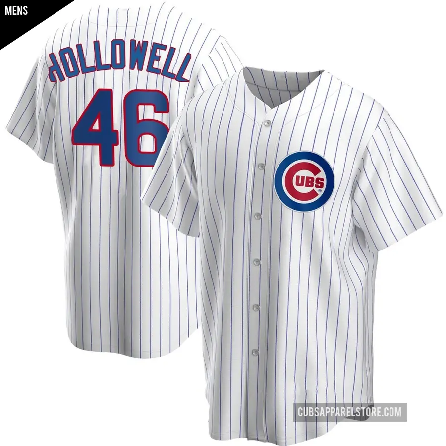 Men's Chicago Cubs ＃46 Gavin Hollowell Replica White Home Jersey